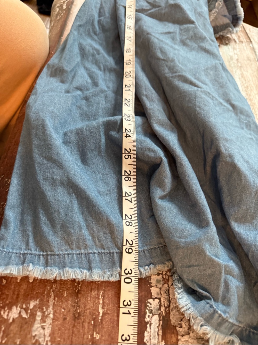 Derek Heart Blue Denim-Look Smocked Neck Mini Dress - Picture 10 of 12